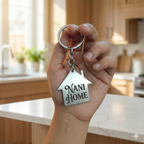 Personalised name metal House keychain_M2