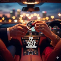 Personalised name metal i love you kiss keychain