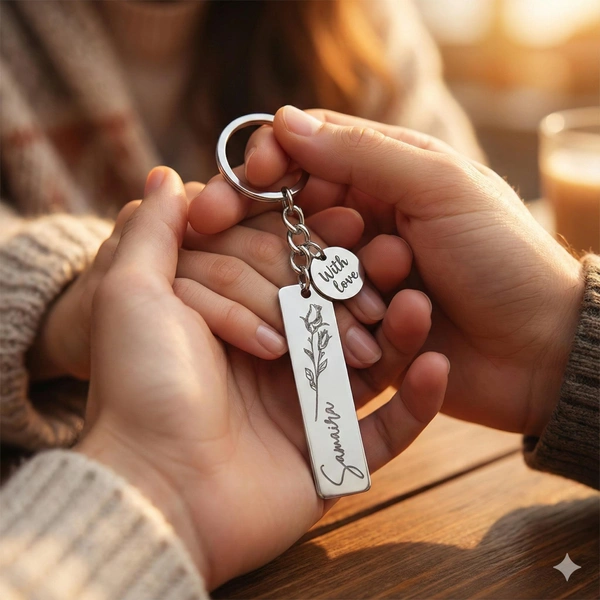 Personalised name metal Quotes keychain