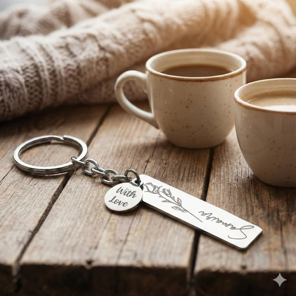 Personalised name metal Quotes keychain