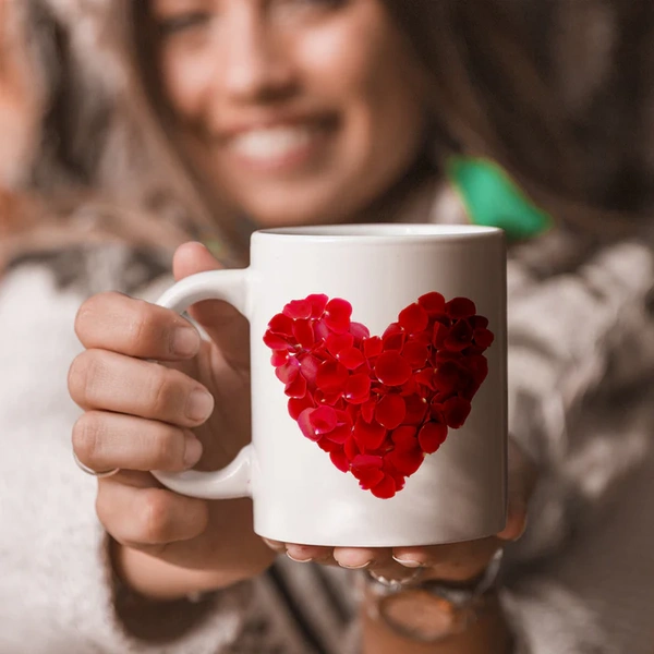 Floral Heart Ceramic Mug