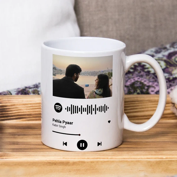 Personalized Photo Spotify Couple Coffee Mug