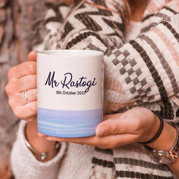 Personalized Couple Name & Date Coffee Mug Set