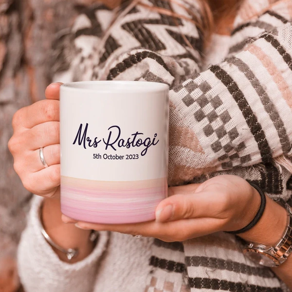 Personalized Couple Name & Date Coffee Mug Set