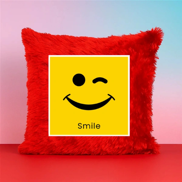 Personalized Fur Cushion For Smile