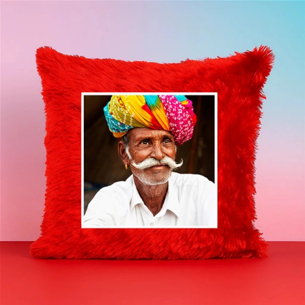 Personalized Fur Cushion For Grand Father