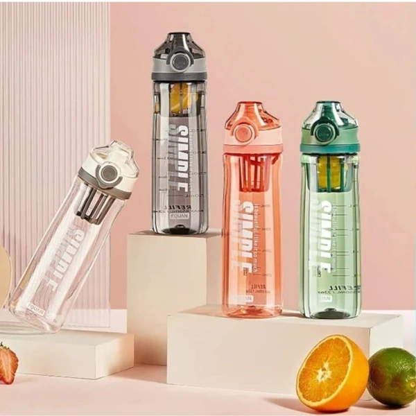 FreshSip Fruit Infuser Water Bottle with Flip Lid - BPA-Free - 650ml (1 Piece, Random Color)
