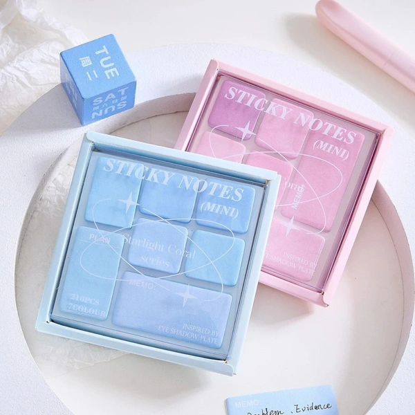 Pastel Mini Sticky Notes - Compact Memo Pads for Study, Office & Planning (210 Sheets)