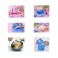 Teeny Tiny Kids Lunch Box with Spoon & Bowl - Leak-Resistant - 750 ml - Cutie Saurus