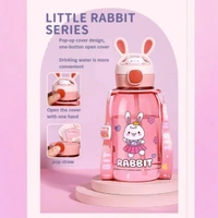 Little Rabbit Kids Straw Water Bottle with One-Touch Lid - BPA-Free - 750ml (1 Piece, Random Color)