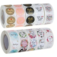 Thank You Round Sticker Roll - Self-Adhesive Labels (500 stickers) -