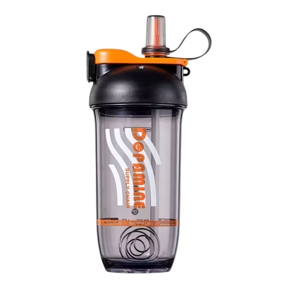Tritan Protein Shaker Bottle with Mixing Ball & Flip Lid BPA Free - 750ml - Black