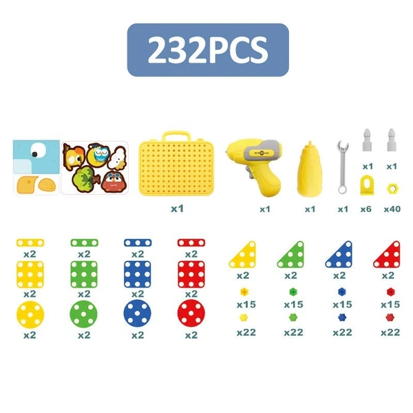 STEM Woodpecker Engineering Puzzle & DIY Building Tool Kit - 232 pcs Set