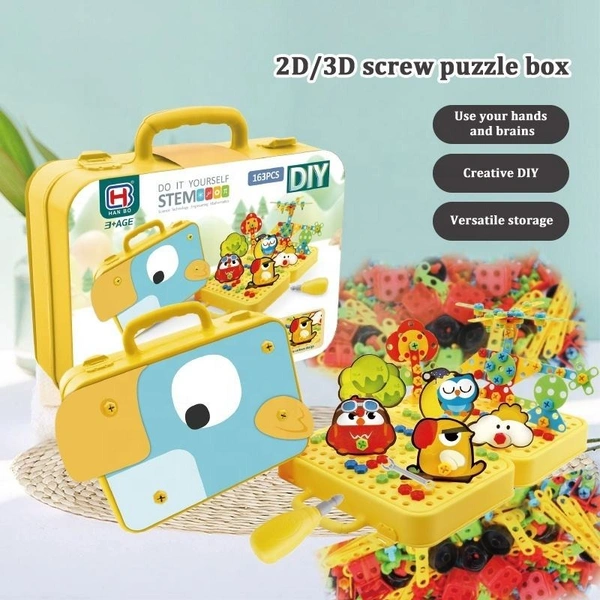 STEM Woodpecker Engineering Puzzle & DIY Building Tool Kit - 232 pcs Set