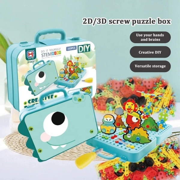 STEM Dinosaur Engineering Puzzle & DIY Building Tool Kit- 232 pcs Set