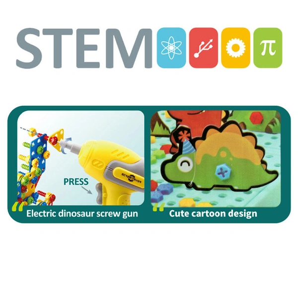 STEM Dinosaur Engineering Puzzle & DIY Building Tool Kit- 232 pcs Set