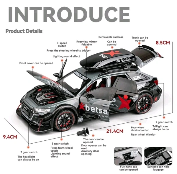 CHE ZHI AUDI RS6 Avant DTM 1:24 Scale Diecast Collectible Model Car - White