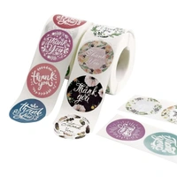 Thank You Round Sticker Roll - Self-Adhesive Labels (500 stickers) -