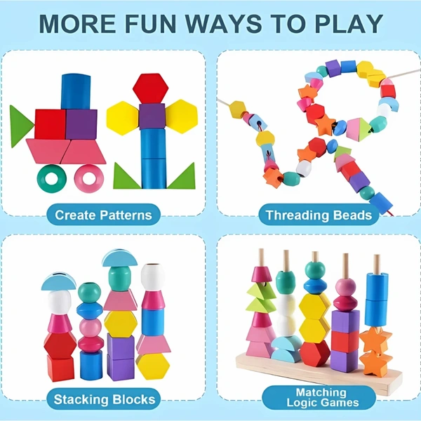 Wooden Shape Stacking & Pattern Learning Toy