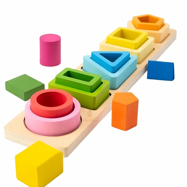 Wooden Shape Sorting & Stacking Learning Toy