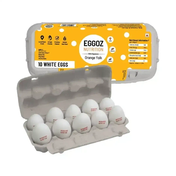 Protein Rich Farm Fresh White Eggs - 10 pcs