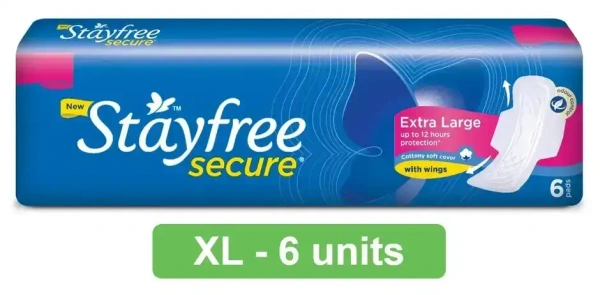 Stayfree Secure Sanitary Pads | XL | 6 pcs - 6 pcs