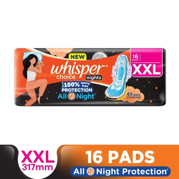 Whisper Choice Ultra Overnight Sanitary Pads | XXL | 16 pcs - 16 pcs