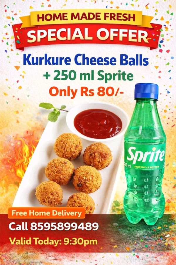 6 Cheese Balls + 250ml Sprite 