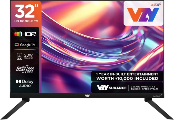 DishTV 80 cm (32 inch) Full HD LED Smart Google TV with Entertainment Hub By dishtv