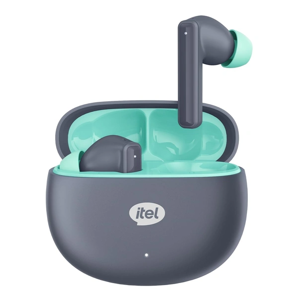 Itel Rhythm with 360° Deep Bass, 10mm Dynamic Driver, AI ENC for Clear Calls, 30H Playtime, Fast Charging, BT V5.3, IPX5 Water Resistance 