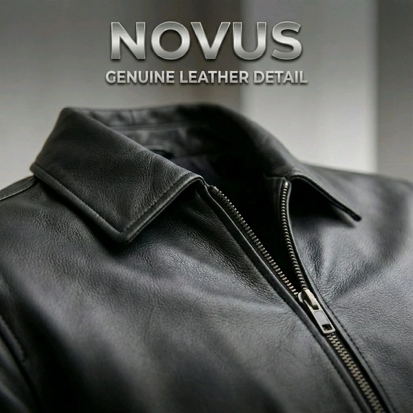 NOVUS The NOVUS Signature Leather Jacket – Midnight Black - Black, M