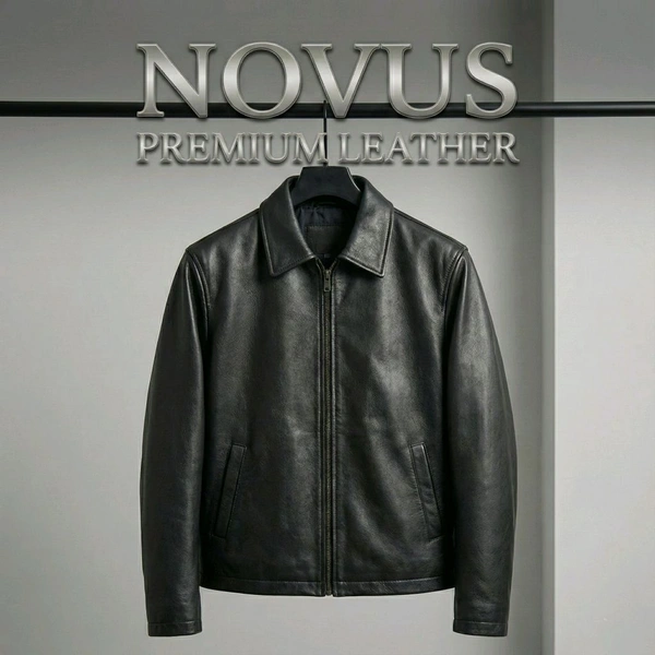 NOVUS The NOVUS Signature Leather Jacket – Midnight Black - Black, L