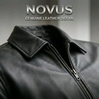 NOVUS The NOVUS Signature Leather Jacket – Midnight Black - Black, L