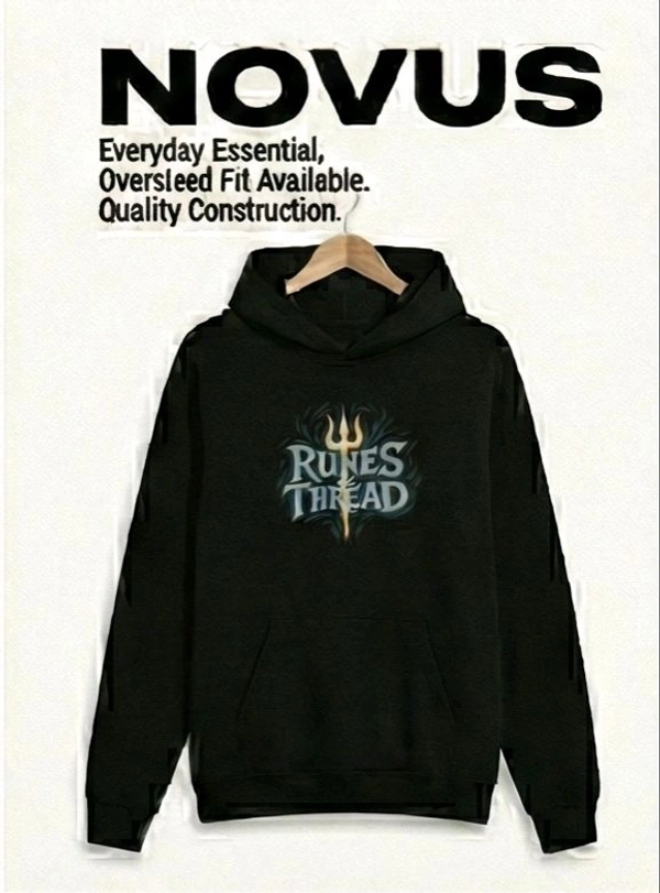 NOVUS The Divine Shiva 'Runes' Edition Hoodie – Midnight Black - Black, XL