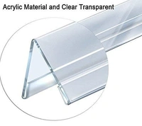 Clear Acrylic Desk Name Plate Holder V-Shaped Display Stand for Name Plates, Table Place Cards, Signs & Labels – Reusable for Office, Business, Weddings, Restaurants & Schools - 12x2 Inch