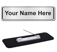 Personalized Pocket Name Plate Name Badge with Pin Backing for Office Employee School College Student Staff (Size 3x1 Inches) (Acrylic Engraved Badge) - Silver