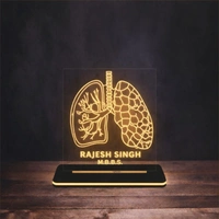 Custom Doctor LED Sign - Pulmonologist Gift - Personalized Anatomical Lungs Plaque - Respiratory Therapist Desk Decor - Medical Student Grad Gift - Night Light with Name