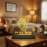 Customized Anatomical Heart 3D Illusion LED Lamp – Personalized Gift for Doctors, Cardiologists, & Medical Students | Engraved Name Night Light for Clinic Desk, Office & Bedroom Decor - RGB With Remote