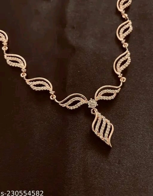 Fabulous Diamond Rose gold Necklace for women's - Free Size, Gold