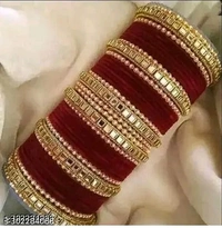R.S Bangles present by be@utiful Maroon Colour Metal valvate Bangle set Lowest price only for Women & Girls - 2.4
