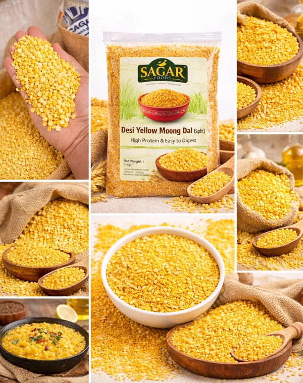 Premium Desi Moong Dal (Yellow Split) - Unpolished & Protein Rich( 500Gram)