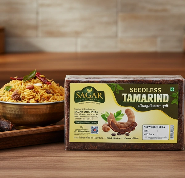 Tamarind Bar (Seedless) / புளி (விதை நீக்கப்பட்டது)  500Gram