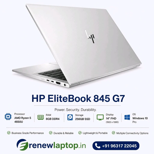 HP EliteBook 845 G7 Laptop | Ryzen 5 | 8GB RAM | 256GB SSD | Business Laptop | Used - 256 GB SSD, 8 GB