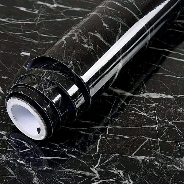 Black Marble Foil Paper Roll 