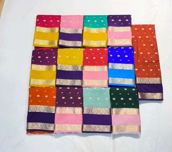 SEMI MYSORE CRAPE SILK SAREES✨ - Gold