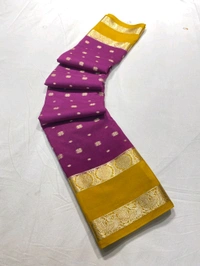 SAMI MYSORE SILK CRAPE SAREE - Brick Red