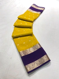 SAMI MYSORE SILK CRAPE SAREE - Buddha Gold