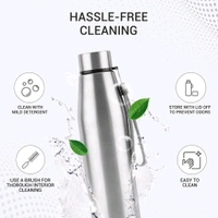 Milton MILTON Drift 1000 Stainless Steel Water Bottle 950 ml, Set of 3, Single Walled, ISI Certified I Leak Proof Lid, Rust Proof I For School, Office, Gym I Silver