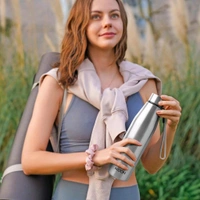 Milton MILTON Drift 1000 Stainless Steel Water Bottle 950 ml, Set of 3, Single Walled, ISI Certified I Leak Proof Lid, Rust Proof I For School, Office, Gym I Silver