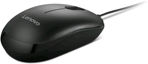 Lenovo 110 Wired Plug & Play USB Mouse, High Resolution 1600 DPI Optical Sensor,3-Button Design with clickable Scroll Wheel, 1.5 m USB-A cable, Ergonomic Mouse for Comfortable All-Day Grip(GY51U02462)